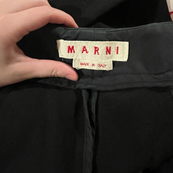 Marni 100% Virgin Wool Black Cropped Trousers Made in Italy - Picture 2 of 7